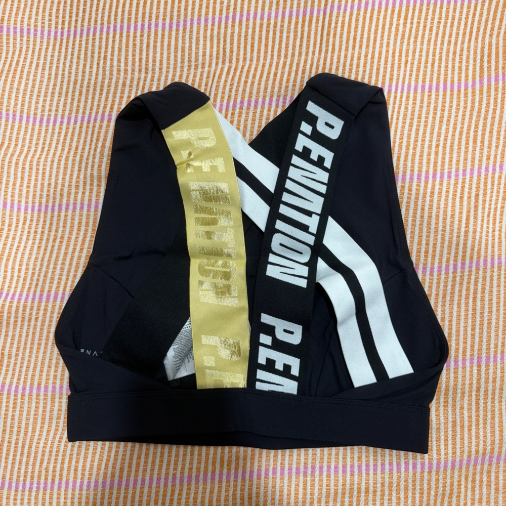 P.E Nation Backswing Sports Bra Small and Leggings Medium Black Gold - Picture 11 of 16